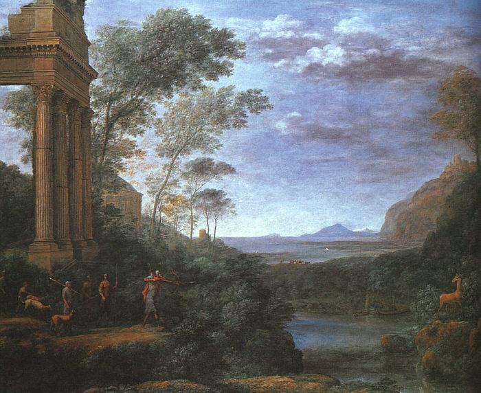 Claude Lorrain Landscape with Ascanius Shooting the Stag of Silvia Germany oil painting art